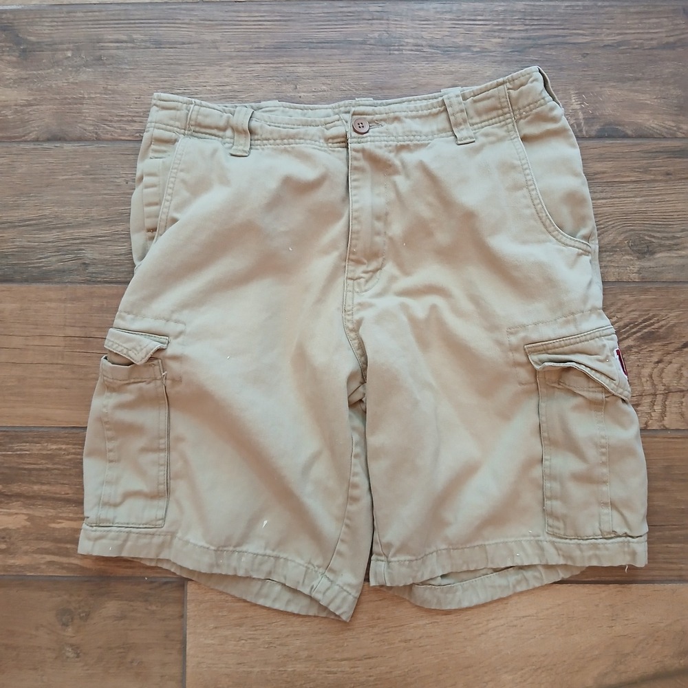 Indiana Cargo Shorts Mens 32 Tan Joe College Hoosiers NCAA Cotton Y2K